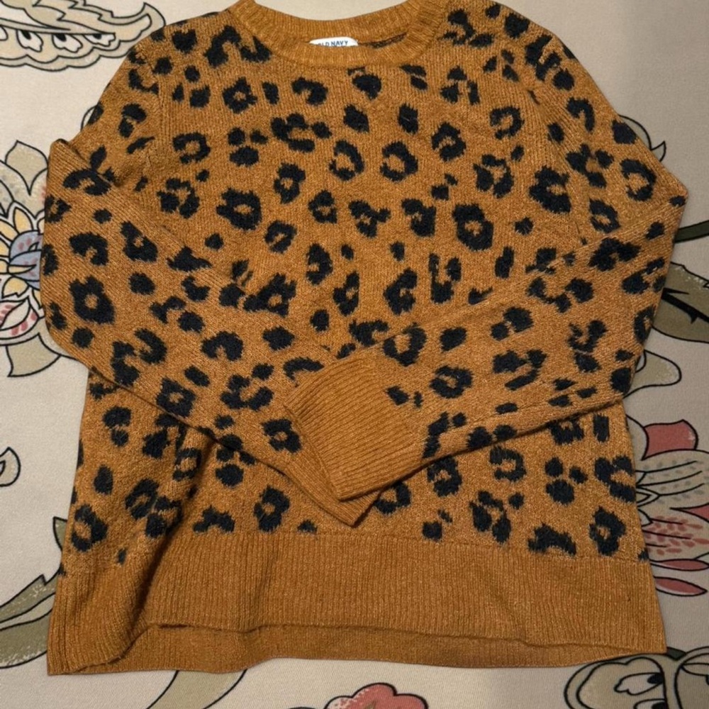 Old Navy Leopard Print Sweater - Tan and Black